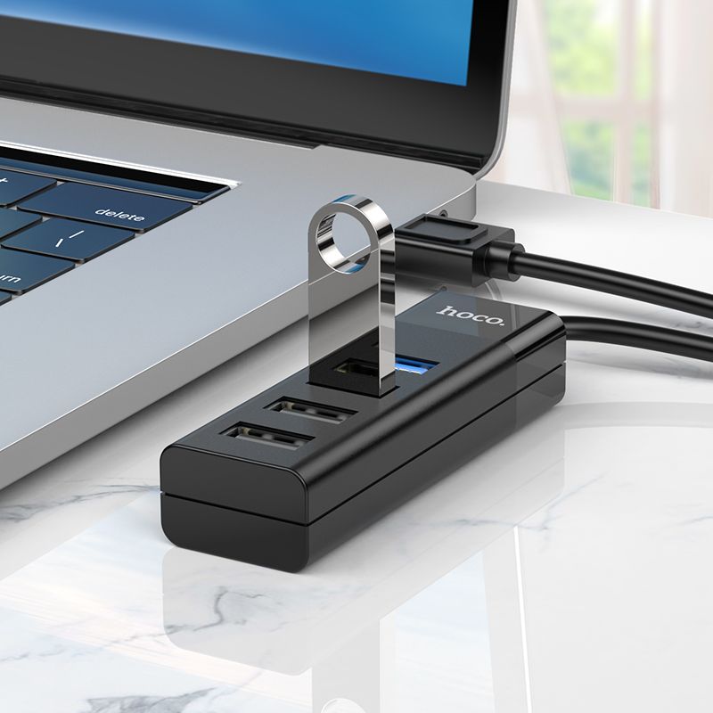 Hoco 4 poorts HUB Cable - USB-A naar USB-A 2.0 en 3.0 Hoco 4 poorts HUB Cable - USB-A naar USB-A 2.0 en 3.0